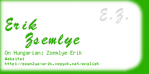 erik zsemlye business card